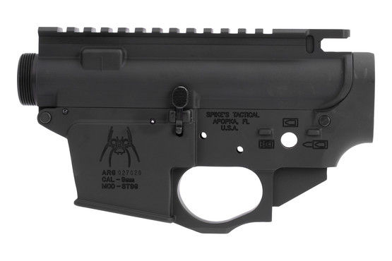 Engraved spider logo on the left side of the 9mm lower receiver